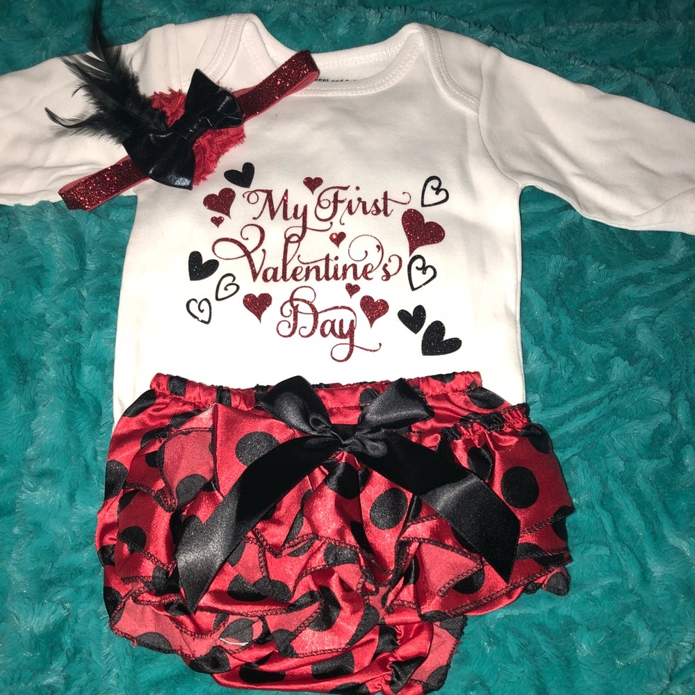 My 1st Valentines Day three piece outfit